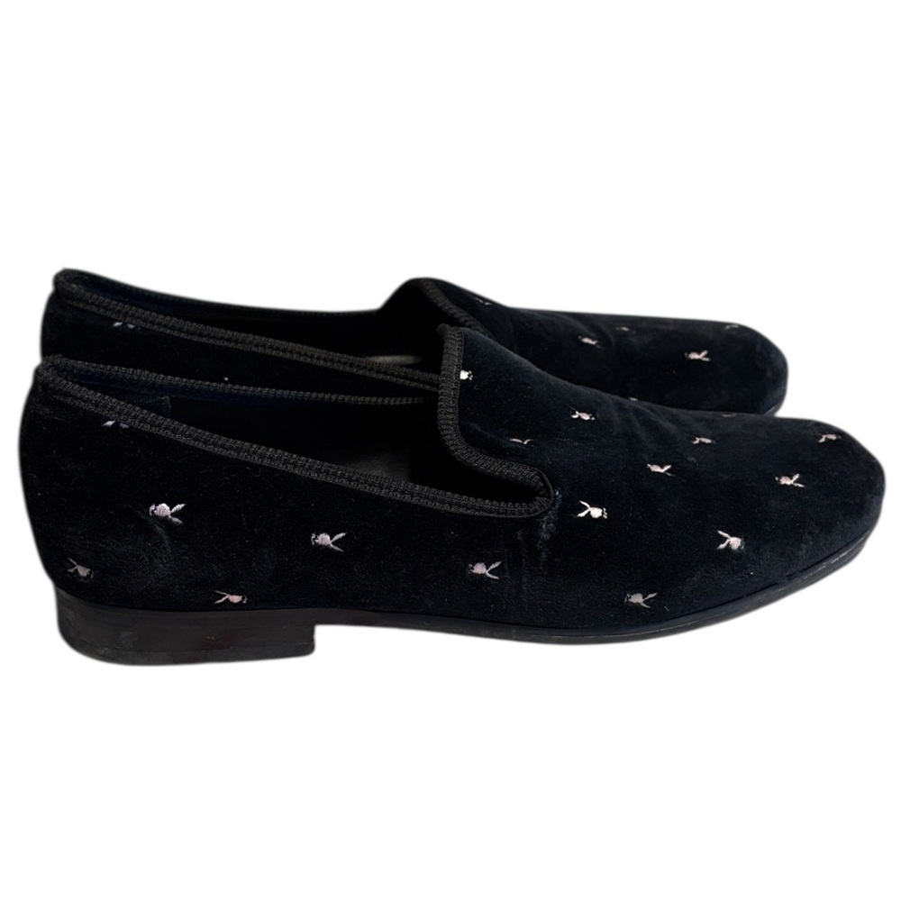 PLAYBOY Duke + Dexter Velvet Mini Rabbit Head Loafers Size 11 Black - Picture 2 of 12